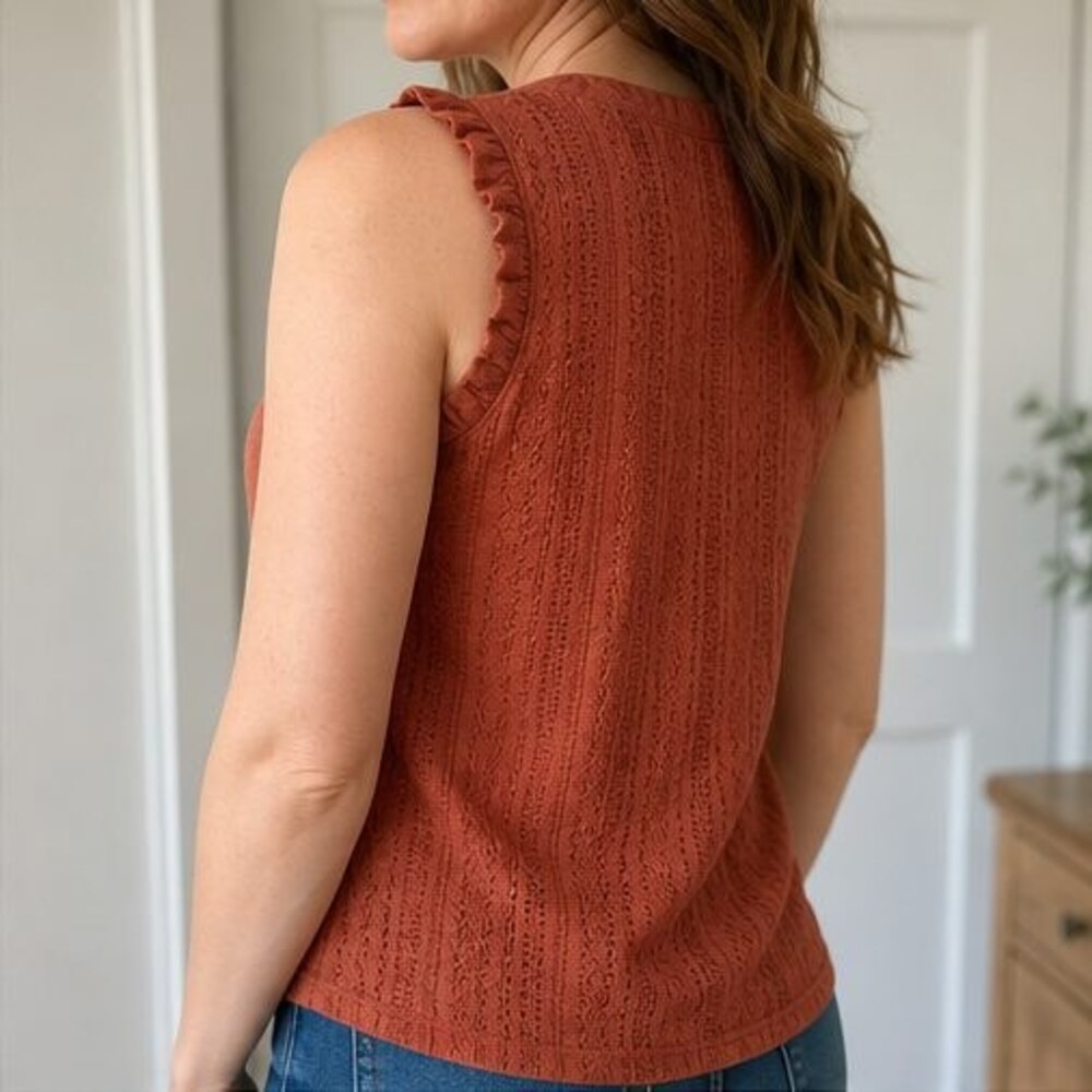 Rust Button Blouse - Picture 3 of 6